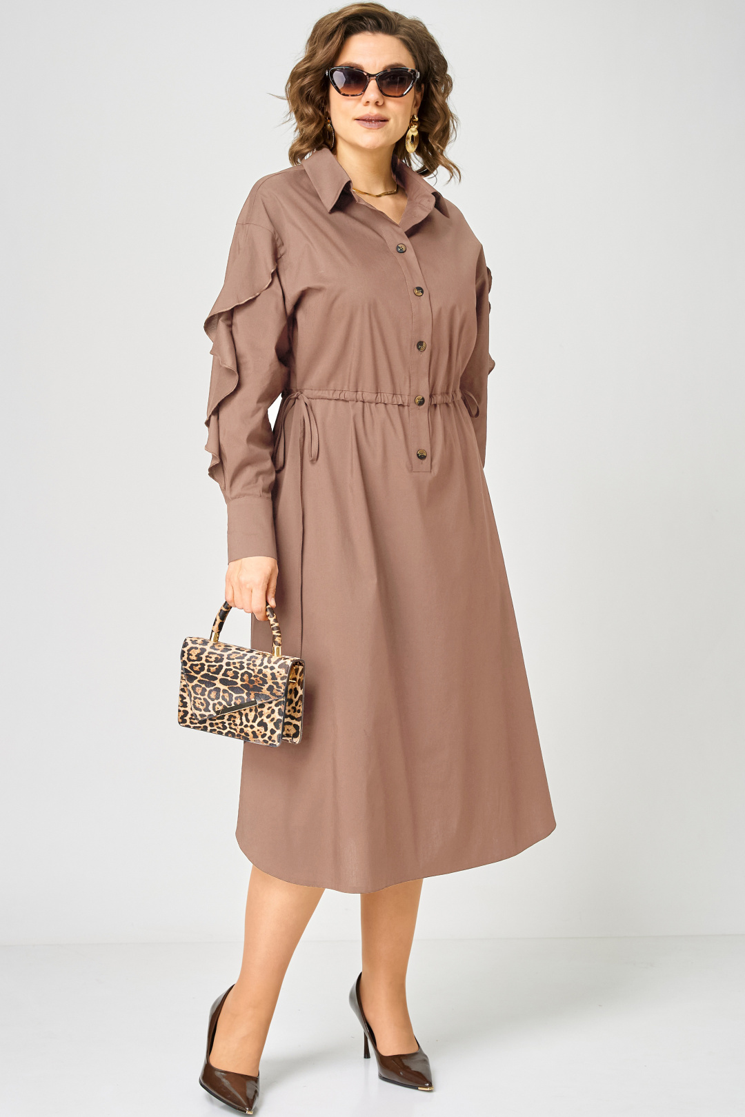 Платье EVA GRANT 7223 мокко - фото 3