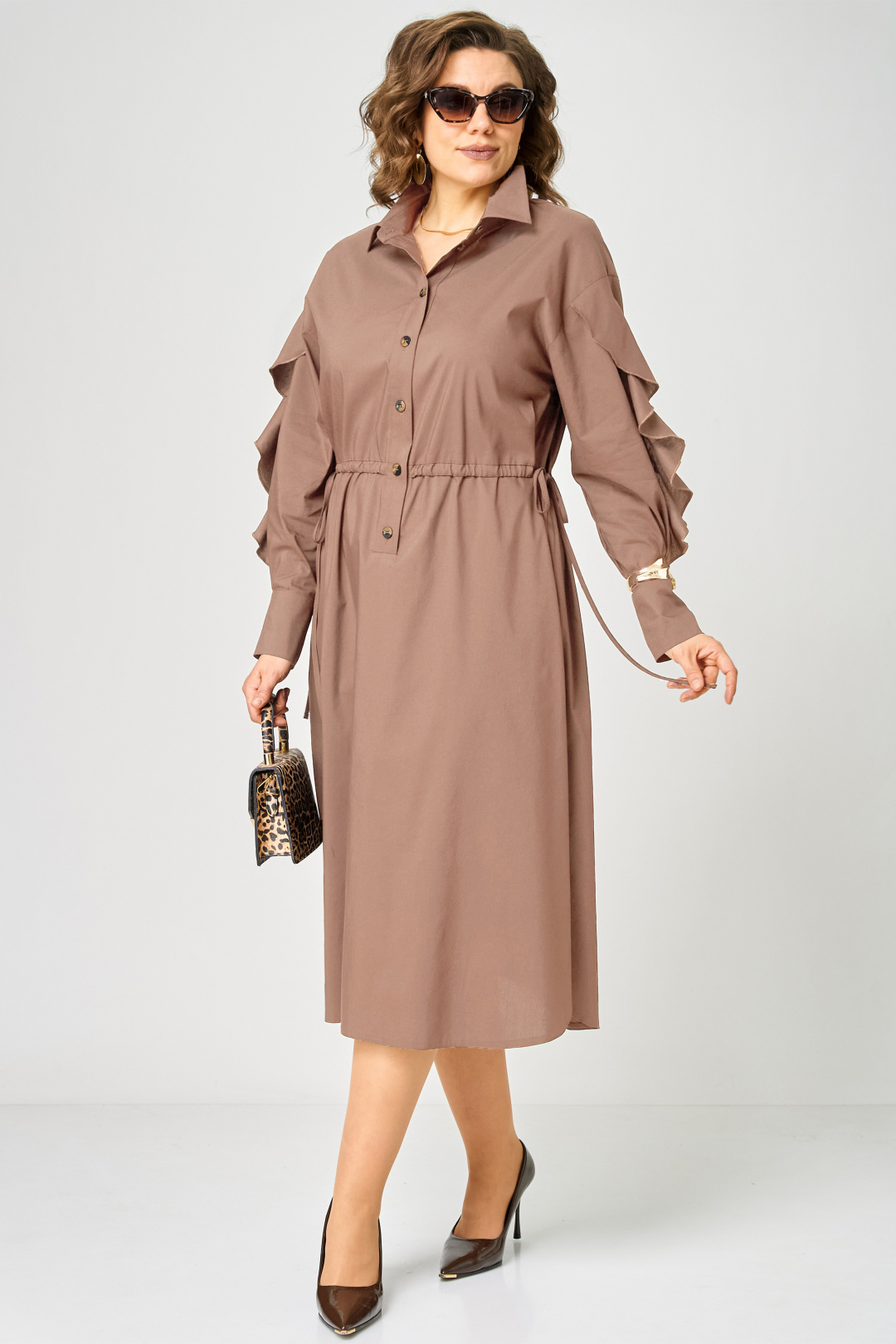 Платье EVA GRANT 7223 мокко - фото 5