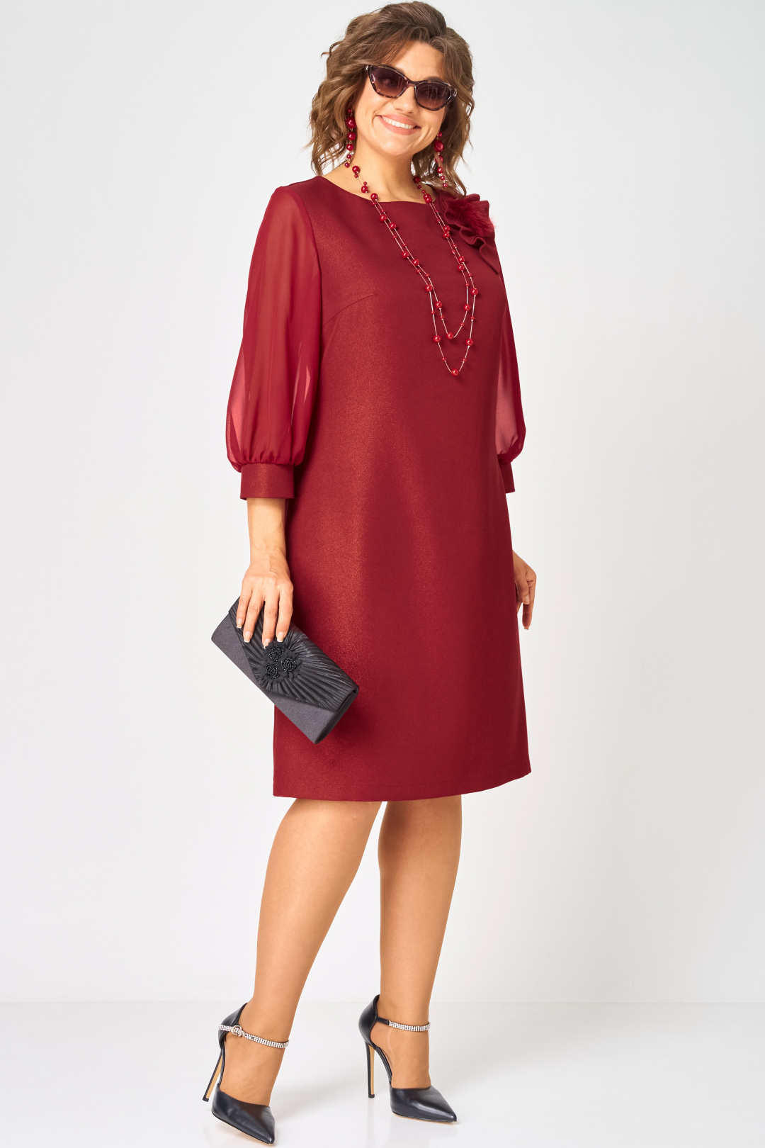 Платье EVA GRANT 7310D красный - фото 6