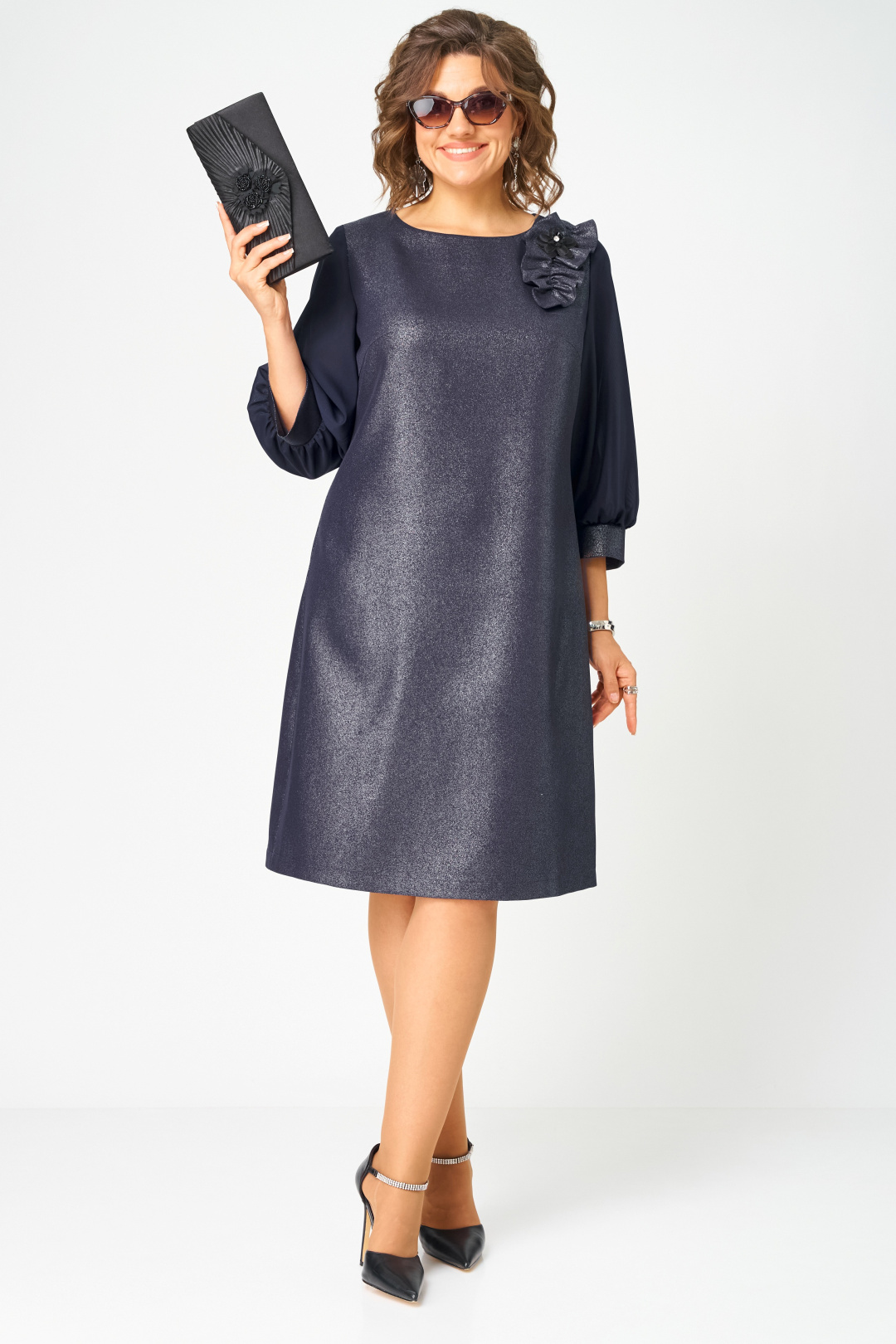 Платье EVA GRANT 7310D синий баклажан - фото 2