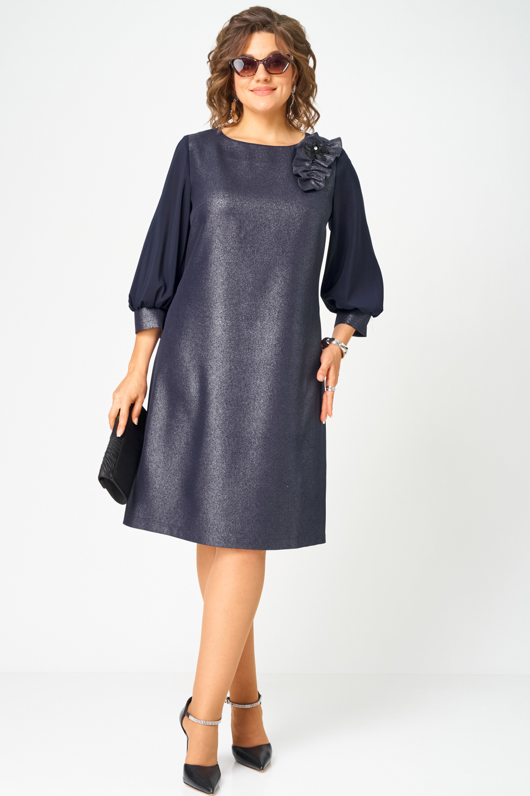 Платье EVA GRANT 7310D синий баклажан - фото 4