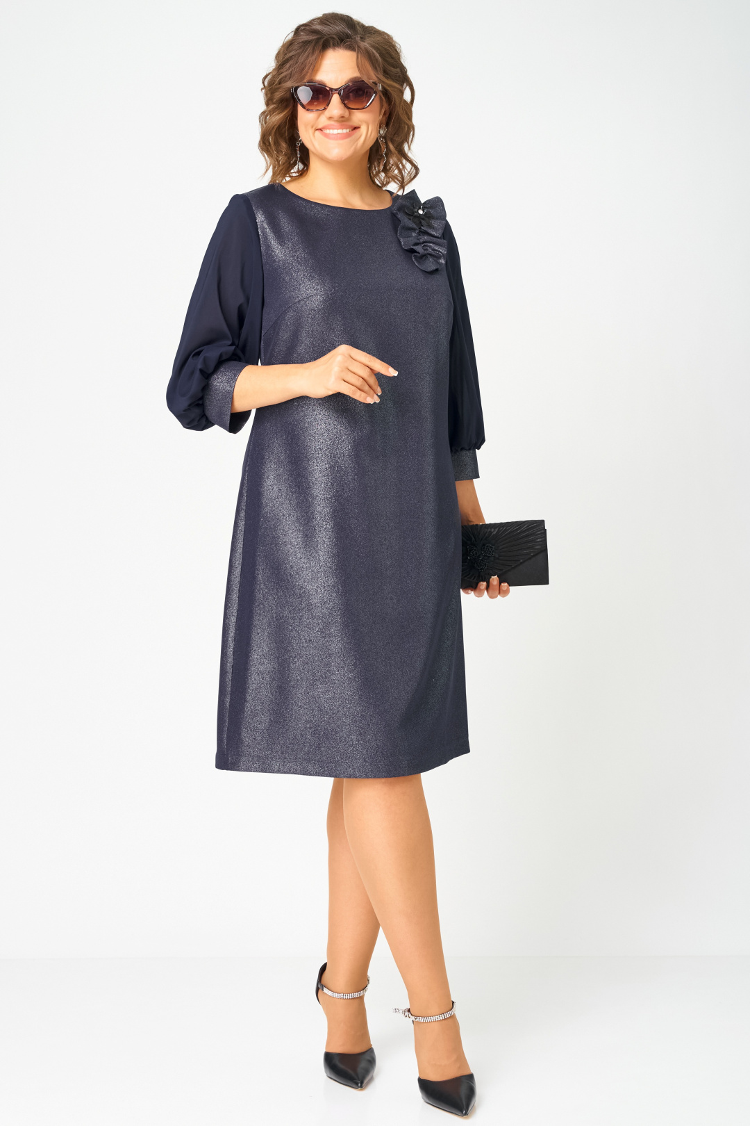 Платье EVA GRANT 7310D синий баклажан - фото 6