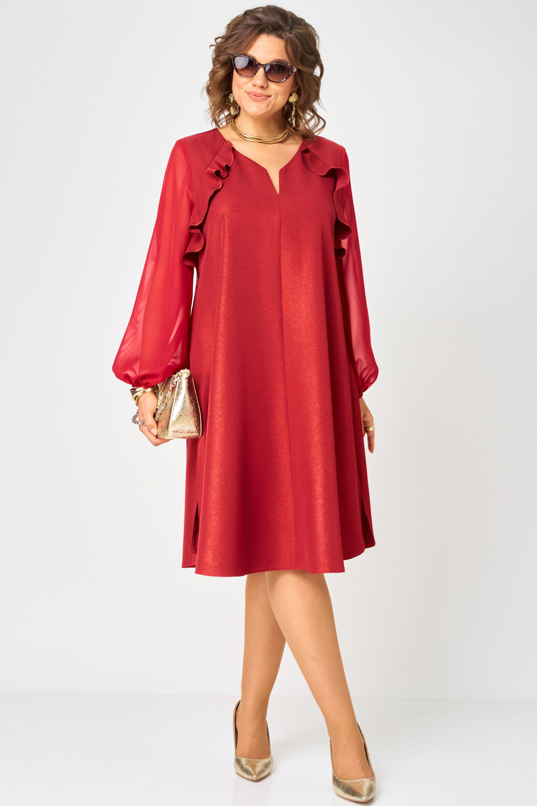 Платье EVA GRANT 7322 А красный - фото 1