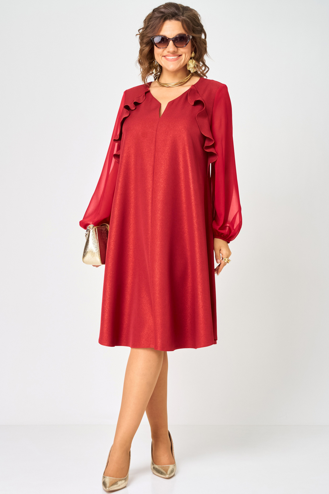 Платье EVA GRANT 7322 А красный - фото 3