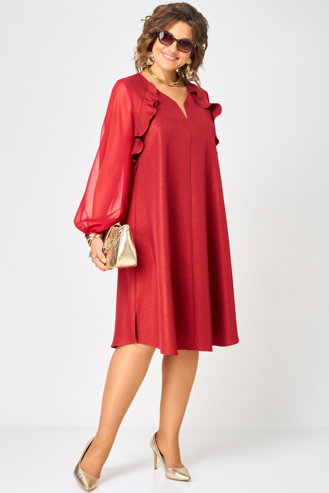 Платье EVA GRANT 7322 А красный - фото 4