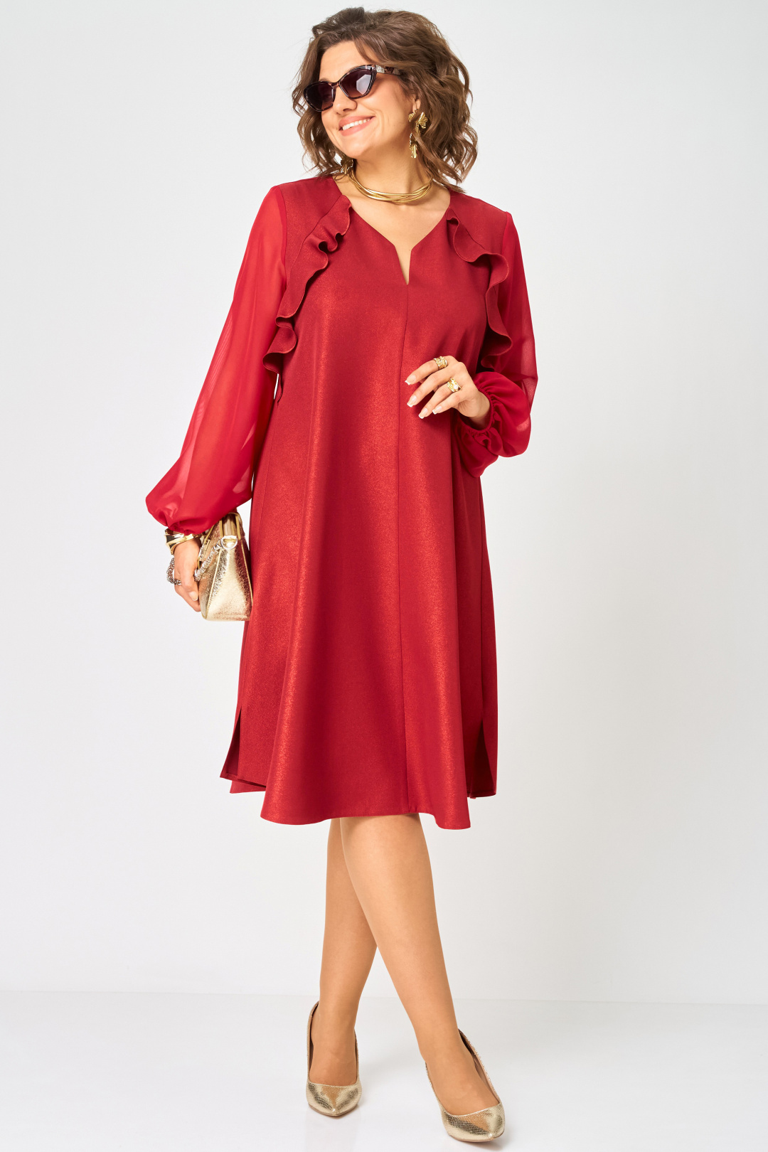 Платье EVA GRANT 7322 А красный - фото 5