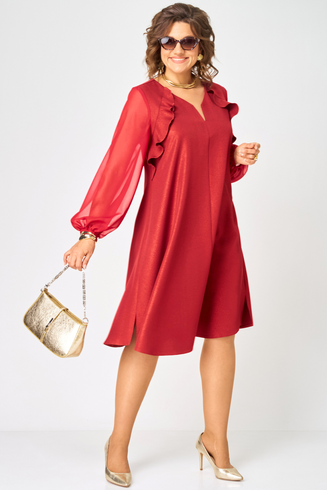 Платье EVA GRANT 7322 А красный - фото 6