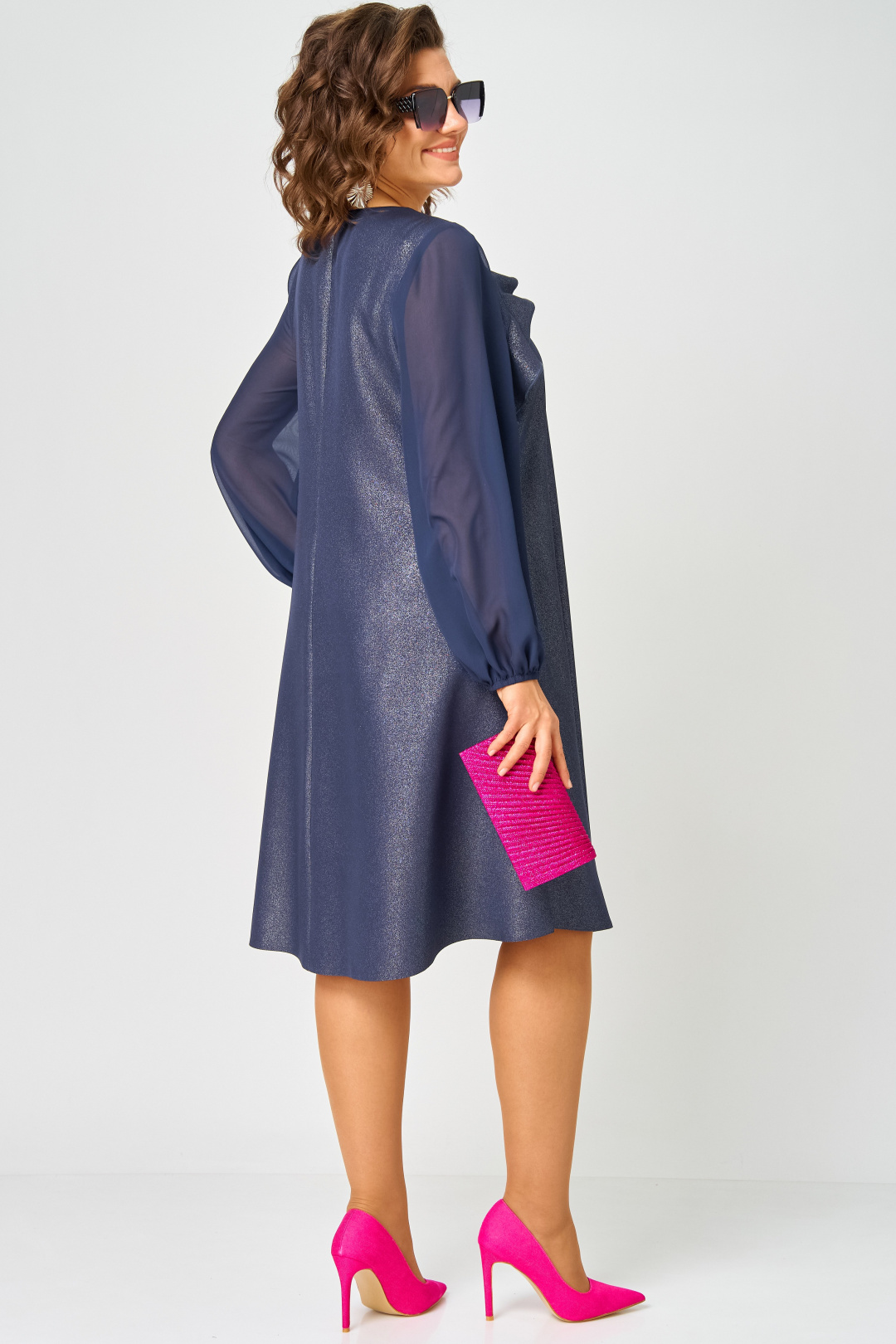 Платье EVA GRANT 7322 А синий баклажан - фото 6