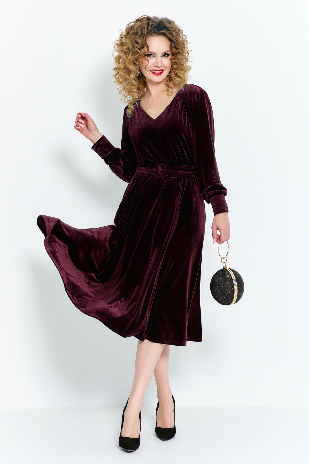 Платье ЕвроМода 492 вишневый - фото 1