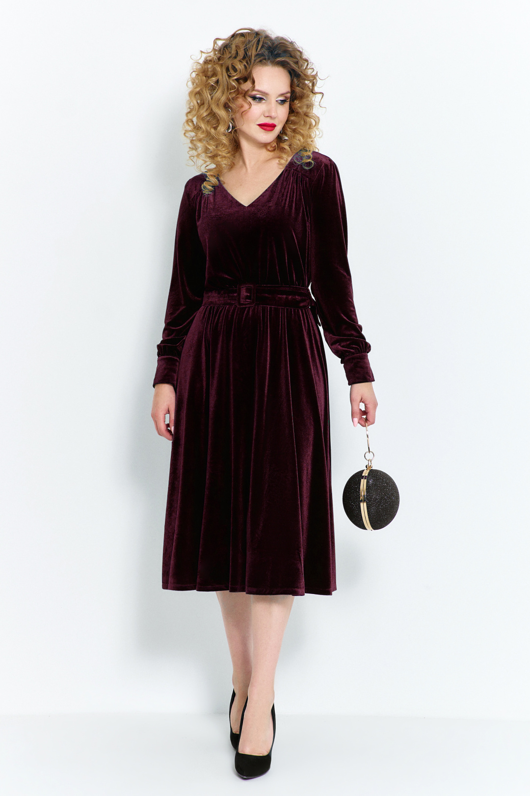 Платье ЕвроМода 492 вишневый - фото 2