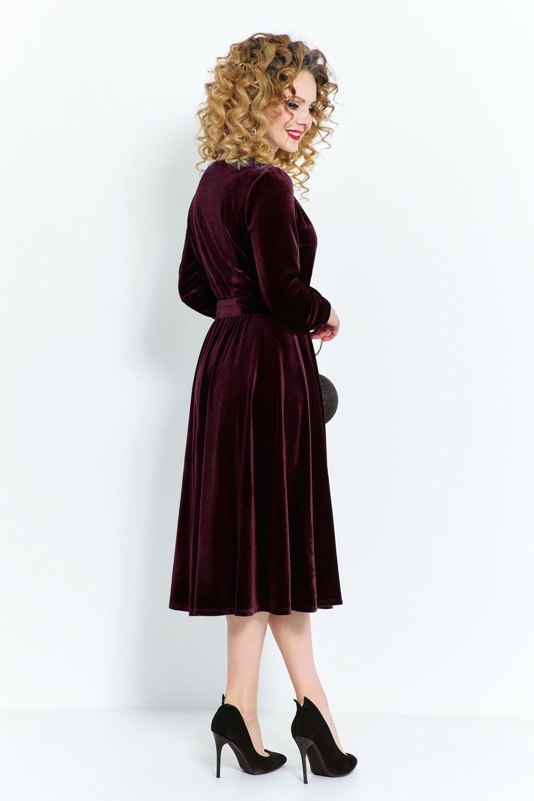 Платье ЕвроМода 492 вишневый - фото 4