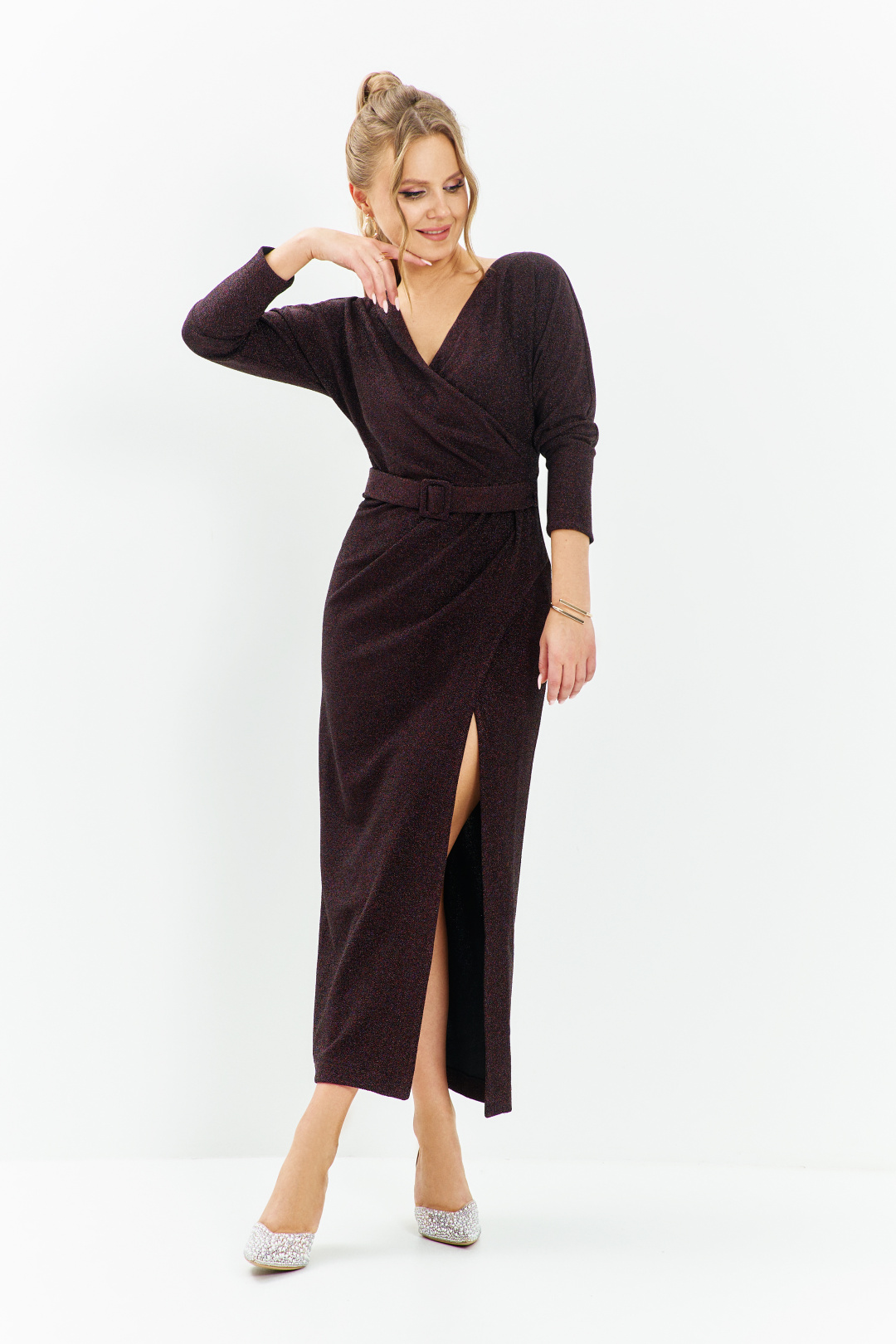 Платье ЕвроМода 579 коричневые оттенки - фото 1