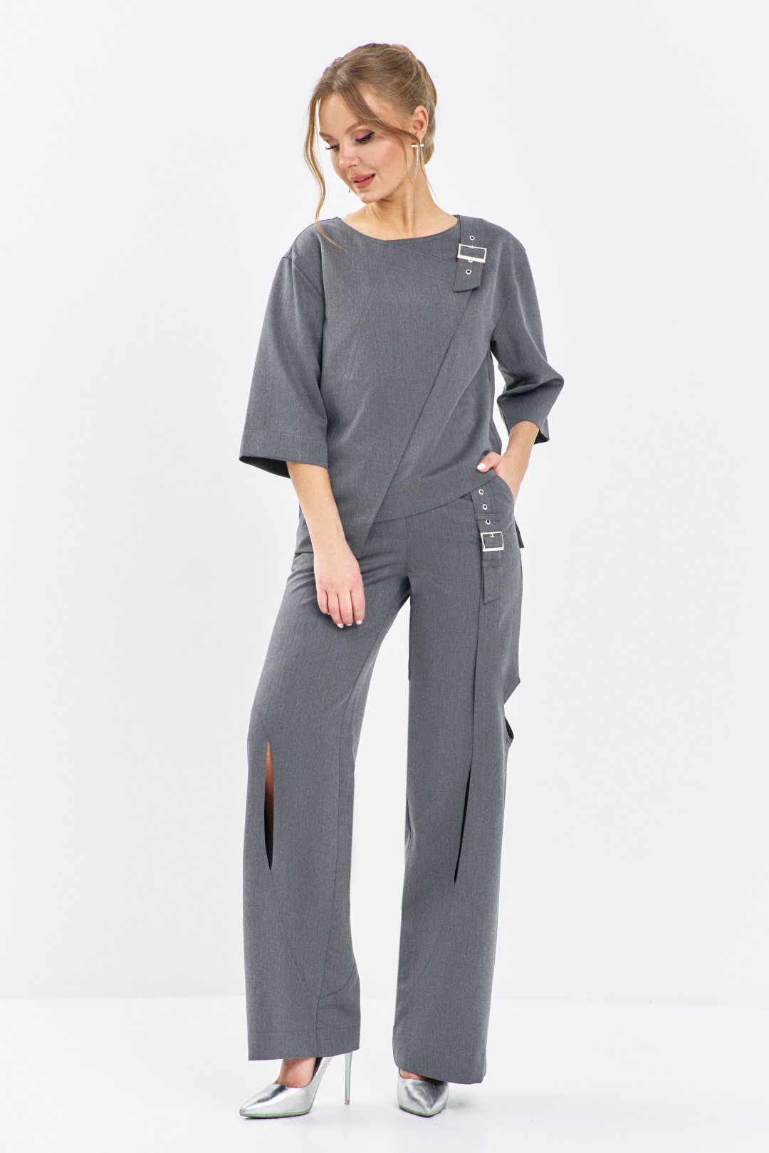 Костюм ЕвроМода 629 серый