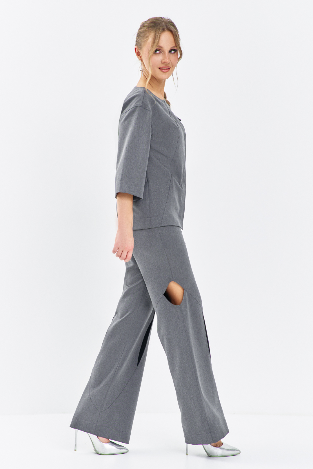 Костюм ЕвроМода 629 серый - фото 2
