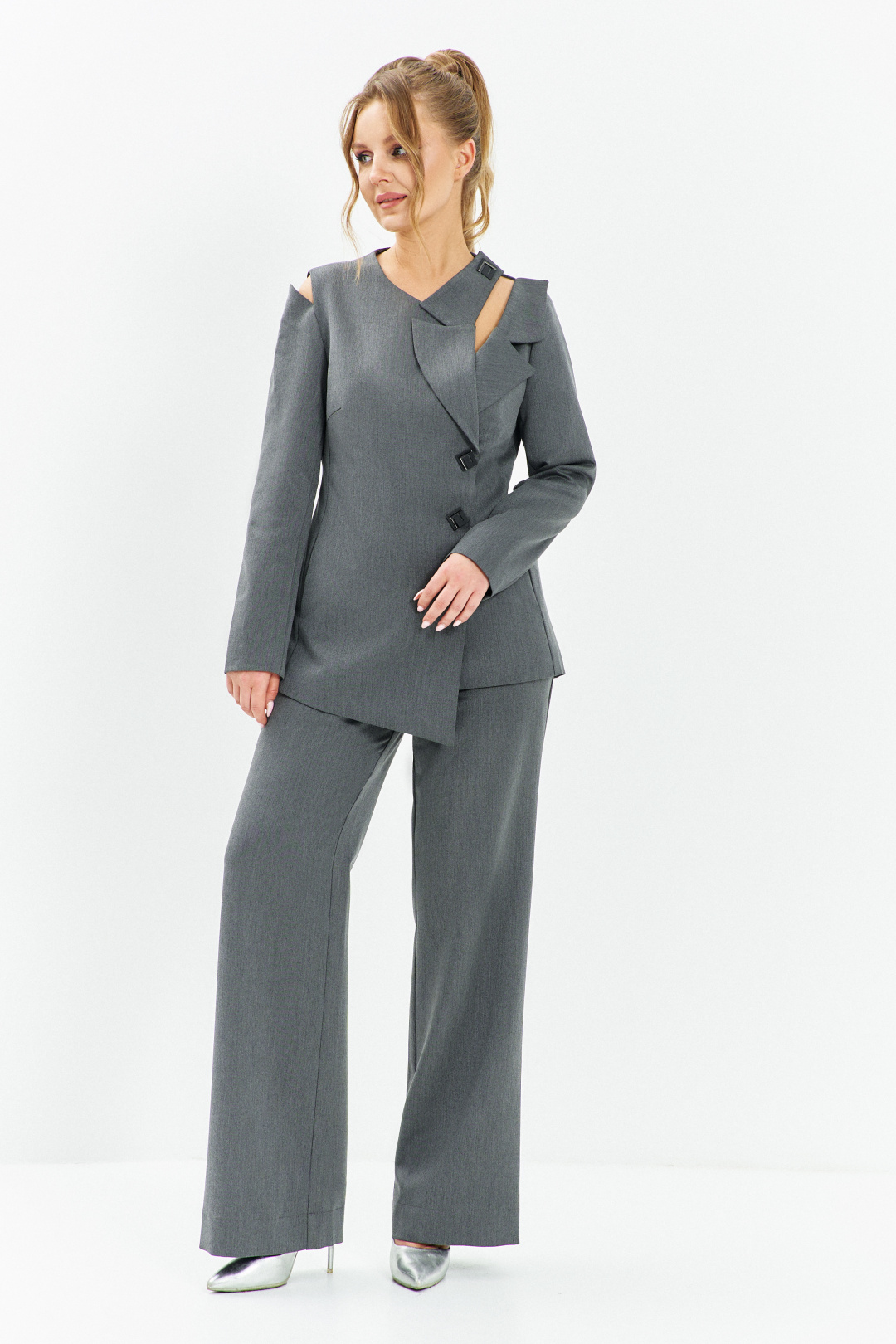 Костюм ЕвроМода 637 серый - фото 4