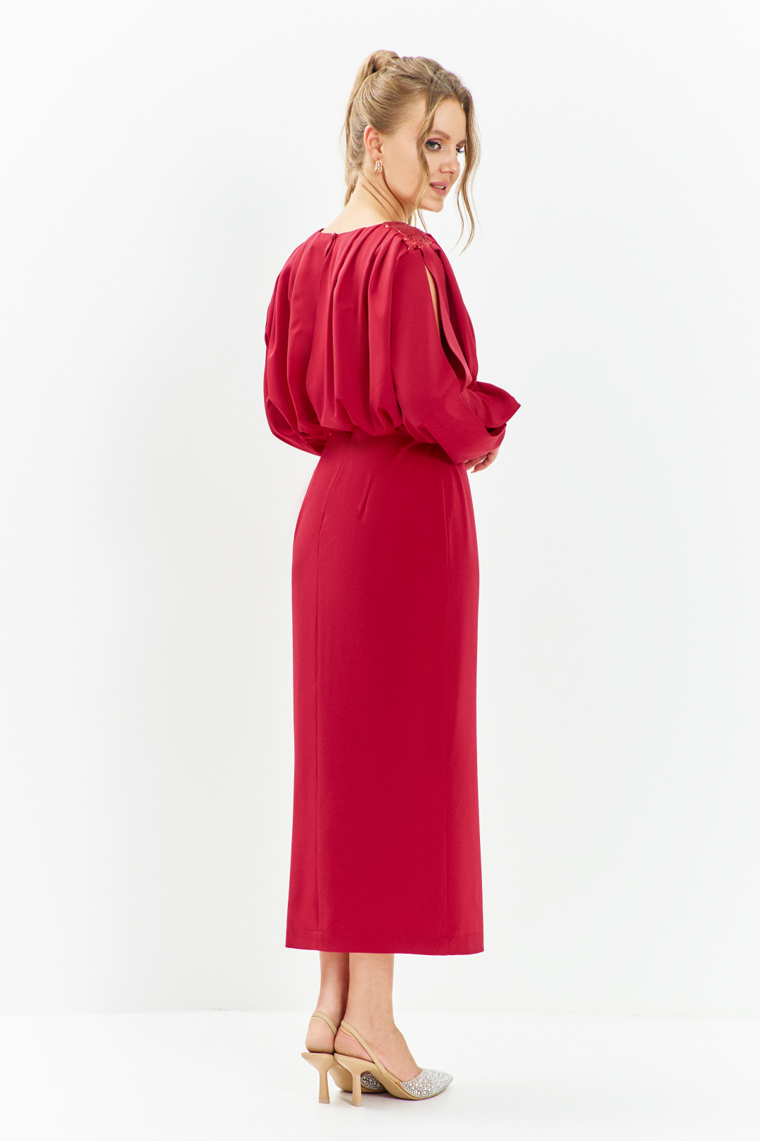 Платье ЕвроМода 669 красный - фото 3