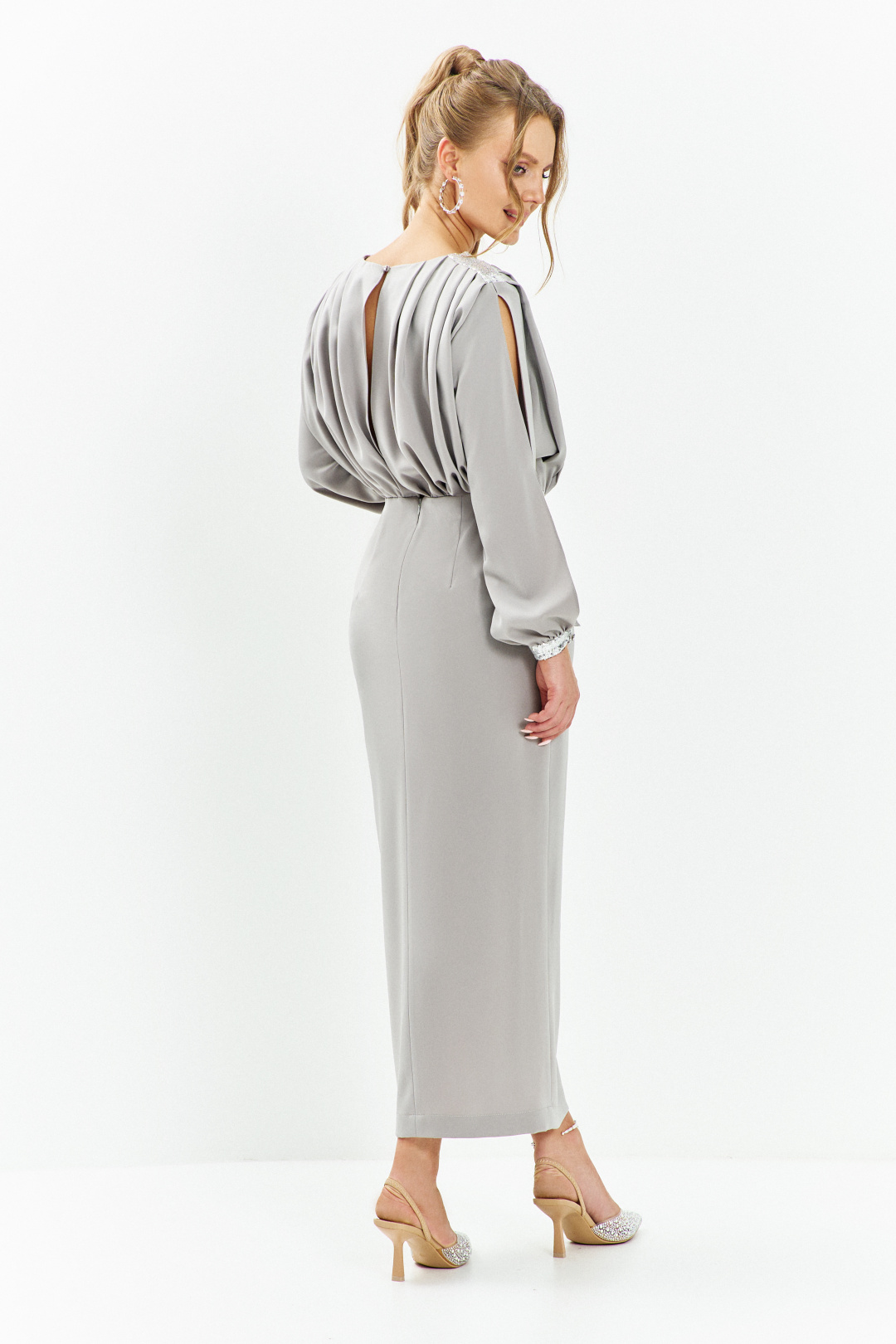 Платье ЕвроМода 669 серый - фото 5