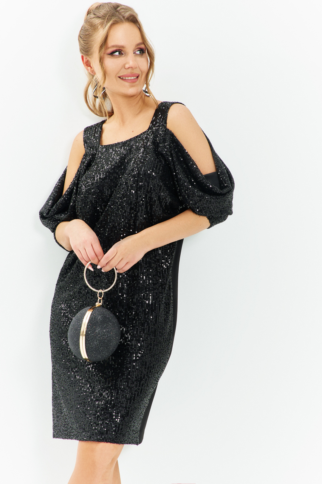 Платье ЕвроМода 673 черный - фото 1