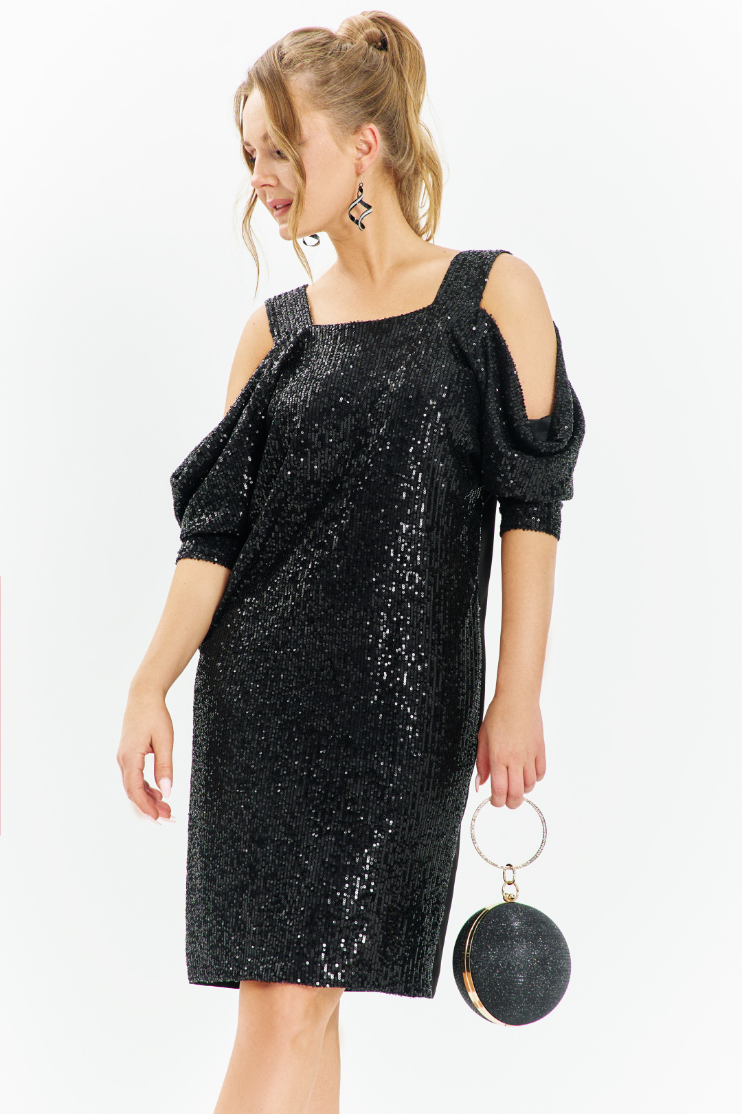 Платье ЕвроМода 673 черный - фото 3