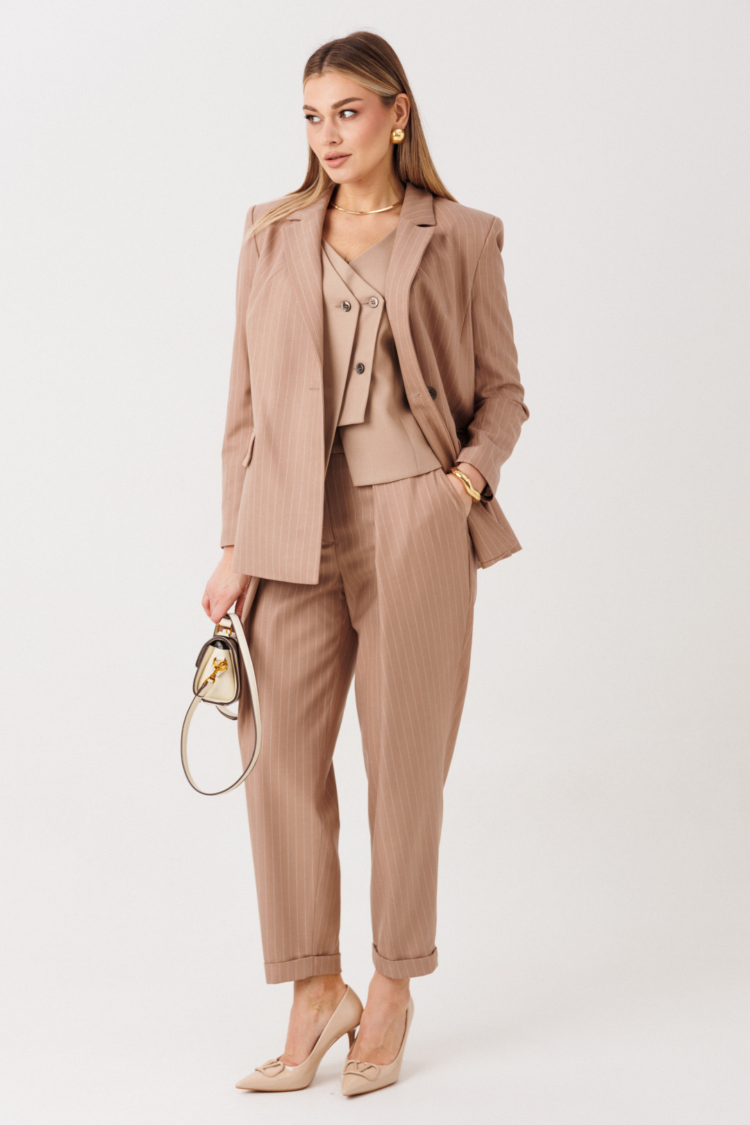 Костюм Фантазия Мод 5220 пудрово-бежевый - фото 5