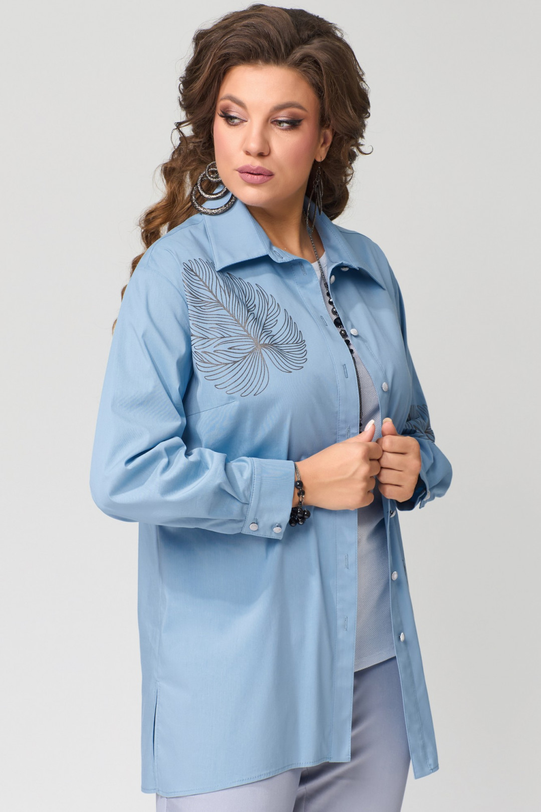 Блузка FITA 20313 голубой - фото 1