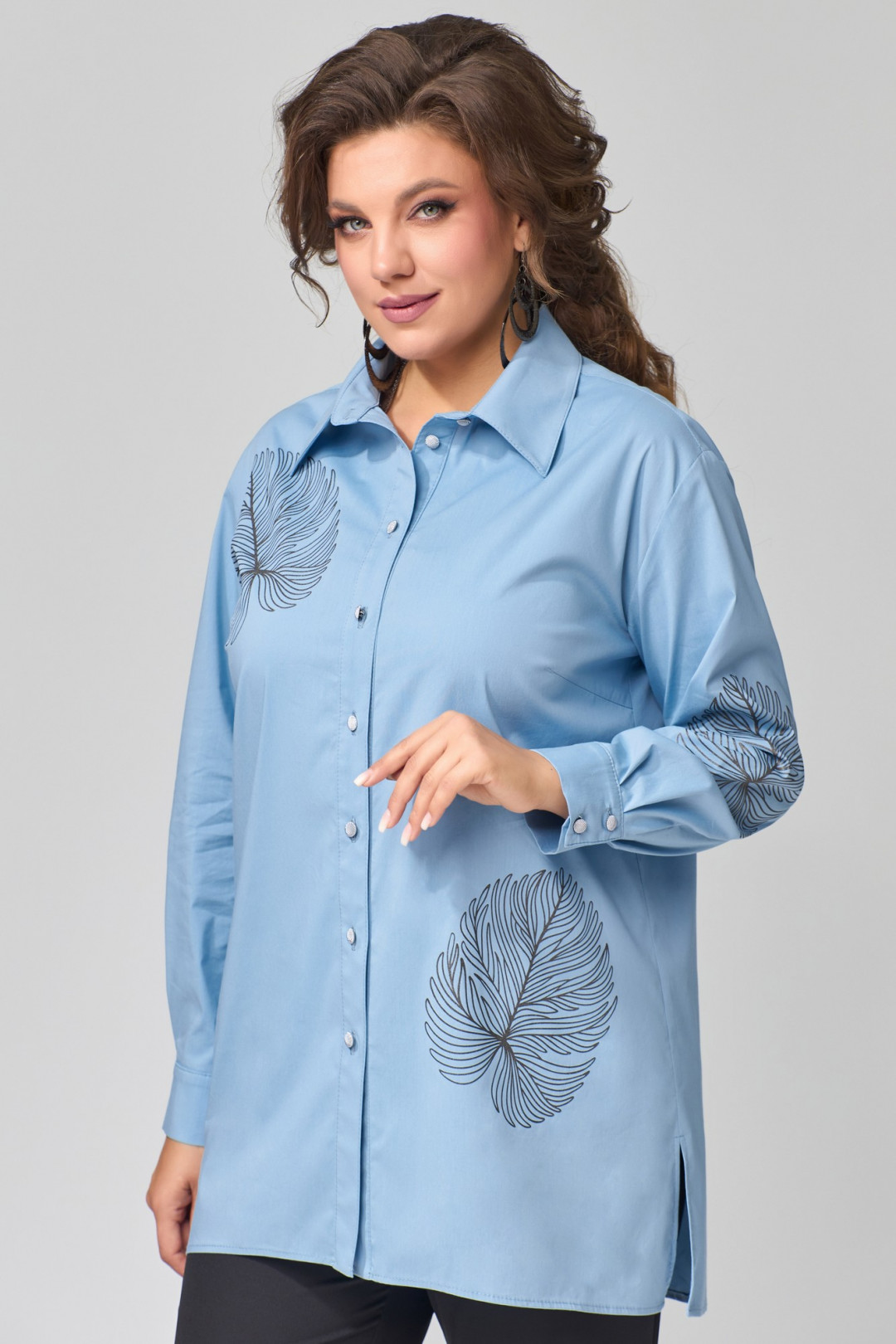 Блузка FITA 20313 голубой - фото 3