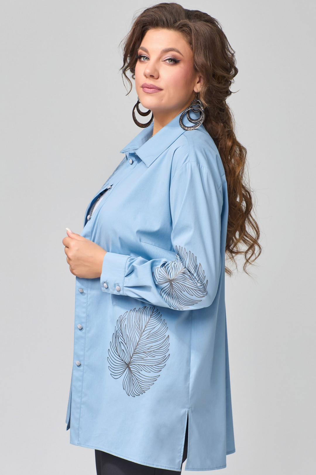 Блузка FITA 20313 голубой - фото 4