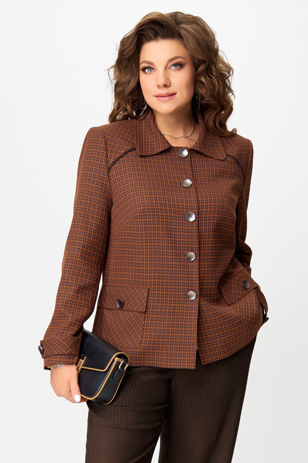 Жакет FITA 20752 терракот + коричневый - фото 3