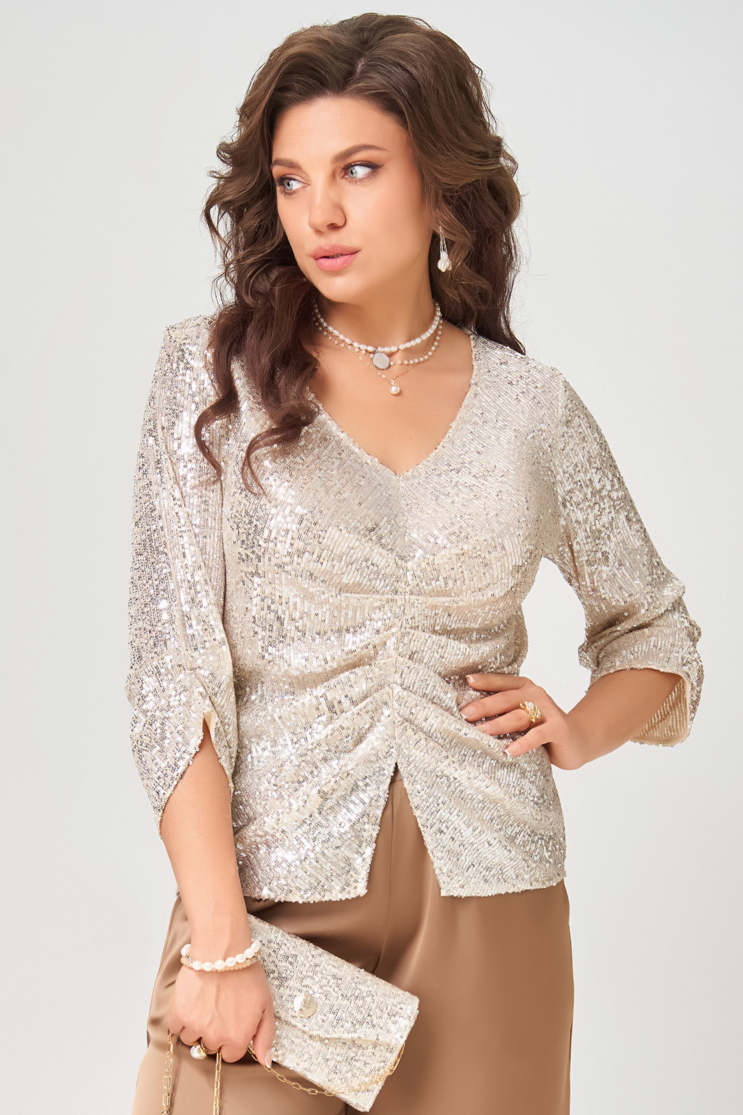 Костюм FITA 4152 золотисто-бежевый - фото 3