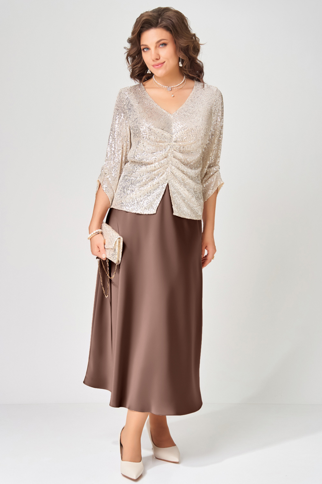 Костюм FITA 4153 шоколадно-бежевый - фото 2