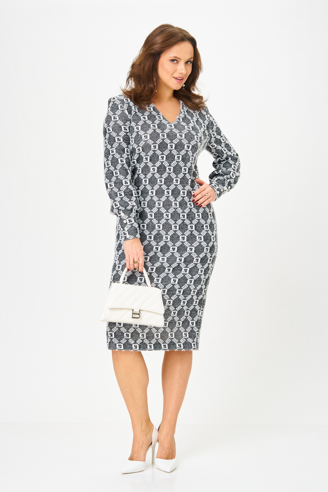 Платье Галеан Cтиль 952 графит орнамент