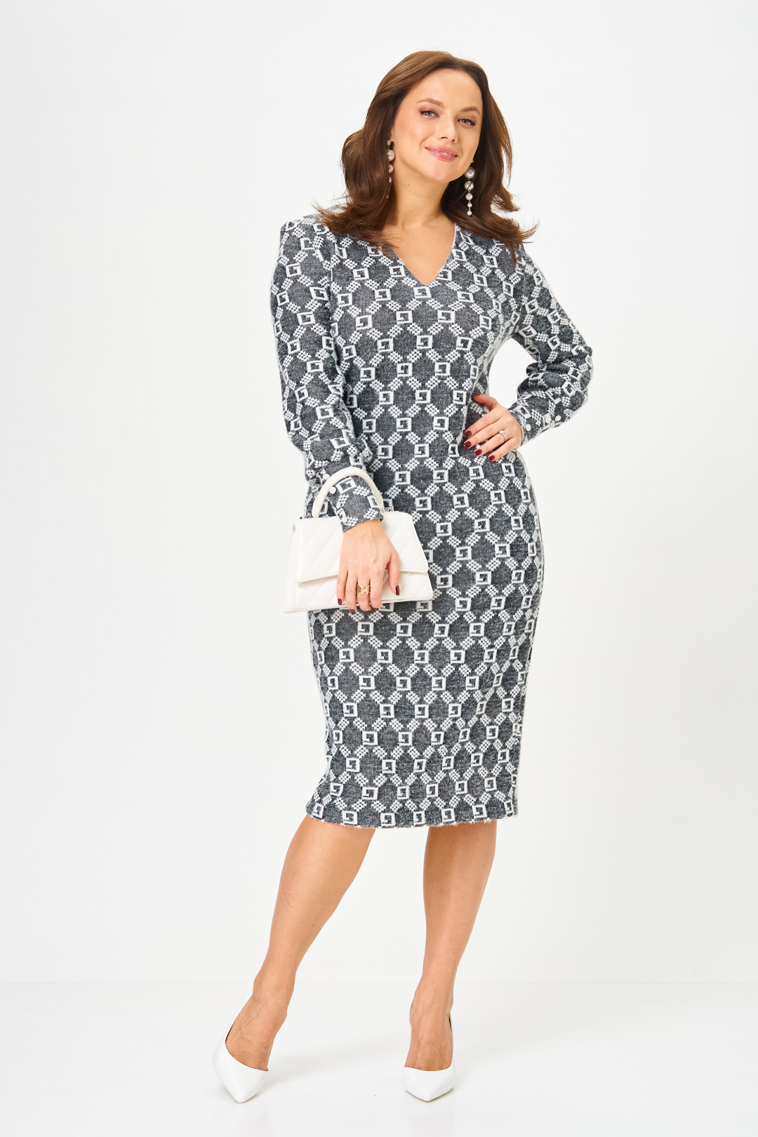 Платье Галеан Cтиль 952 графит орнамент