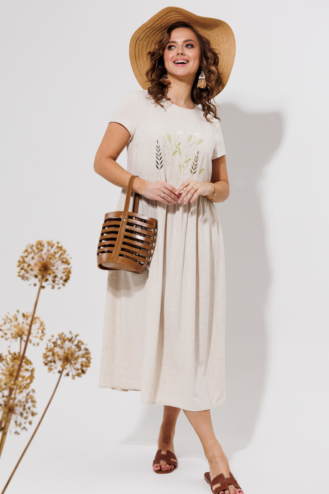 Платье Галеан Cтиль 965 светло-бежевый - фото 3