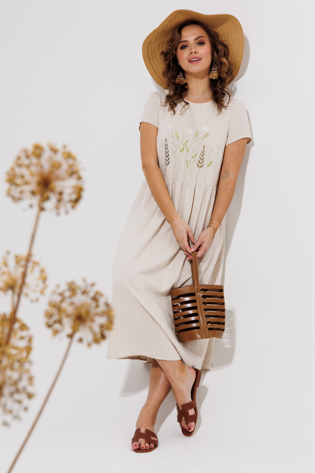 Платье Галеан Cтиль 965 светло-бежевый - фото 4