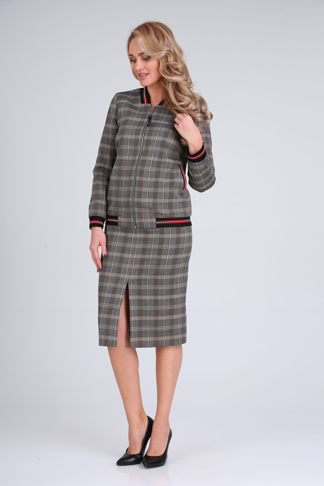 Костюм Gamma & Gracia 167 серый клетка - фото 1
