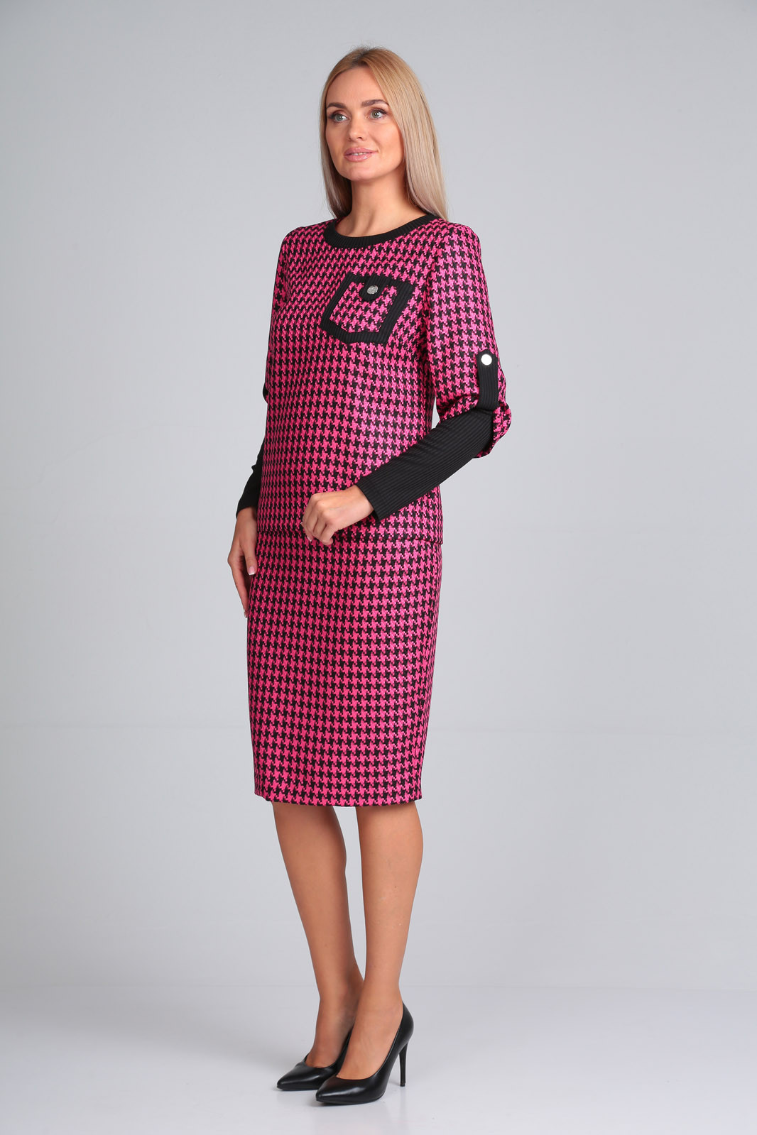 Костюм Gamma & Gracia 426 розовый черная клетка - фото 3