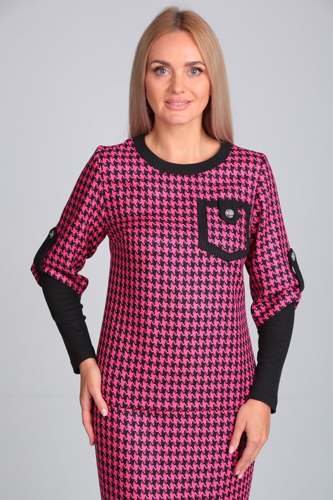 Костюм Gamma & Gracia 426 розовый черная клетка - фото 4