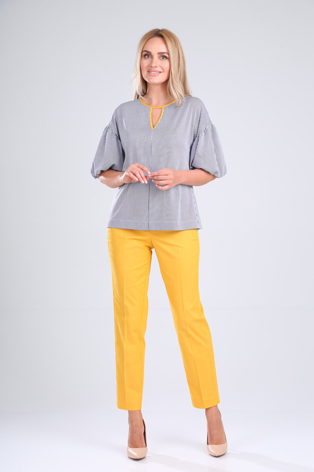 Костюм Gamma & Gracia 474 медовый белый синяя полоса - фото 2