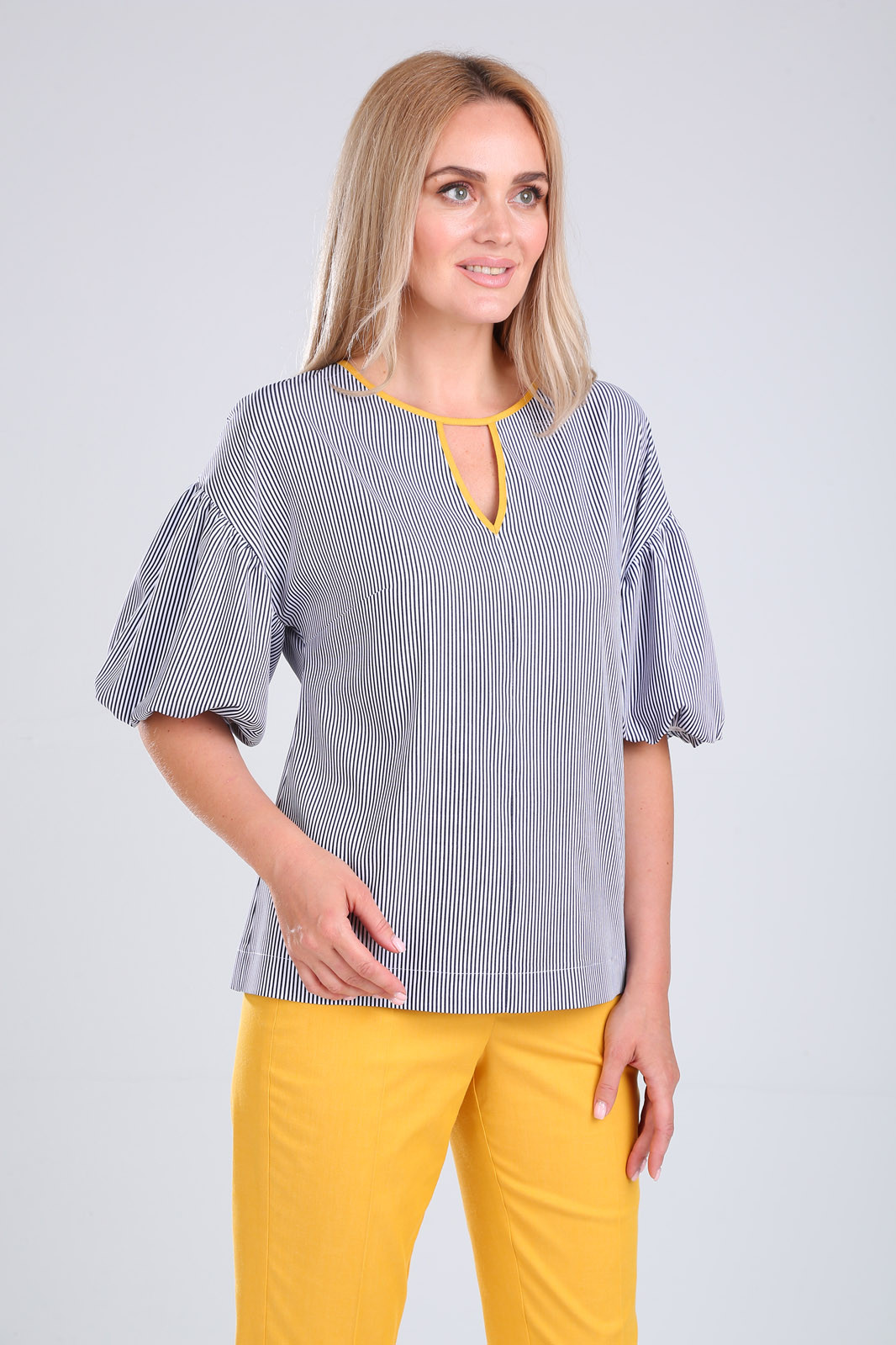 Костюм Gamma & Gracia 474 медовый белый синяя полоса - фото 3