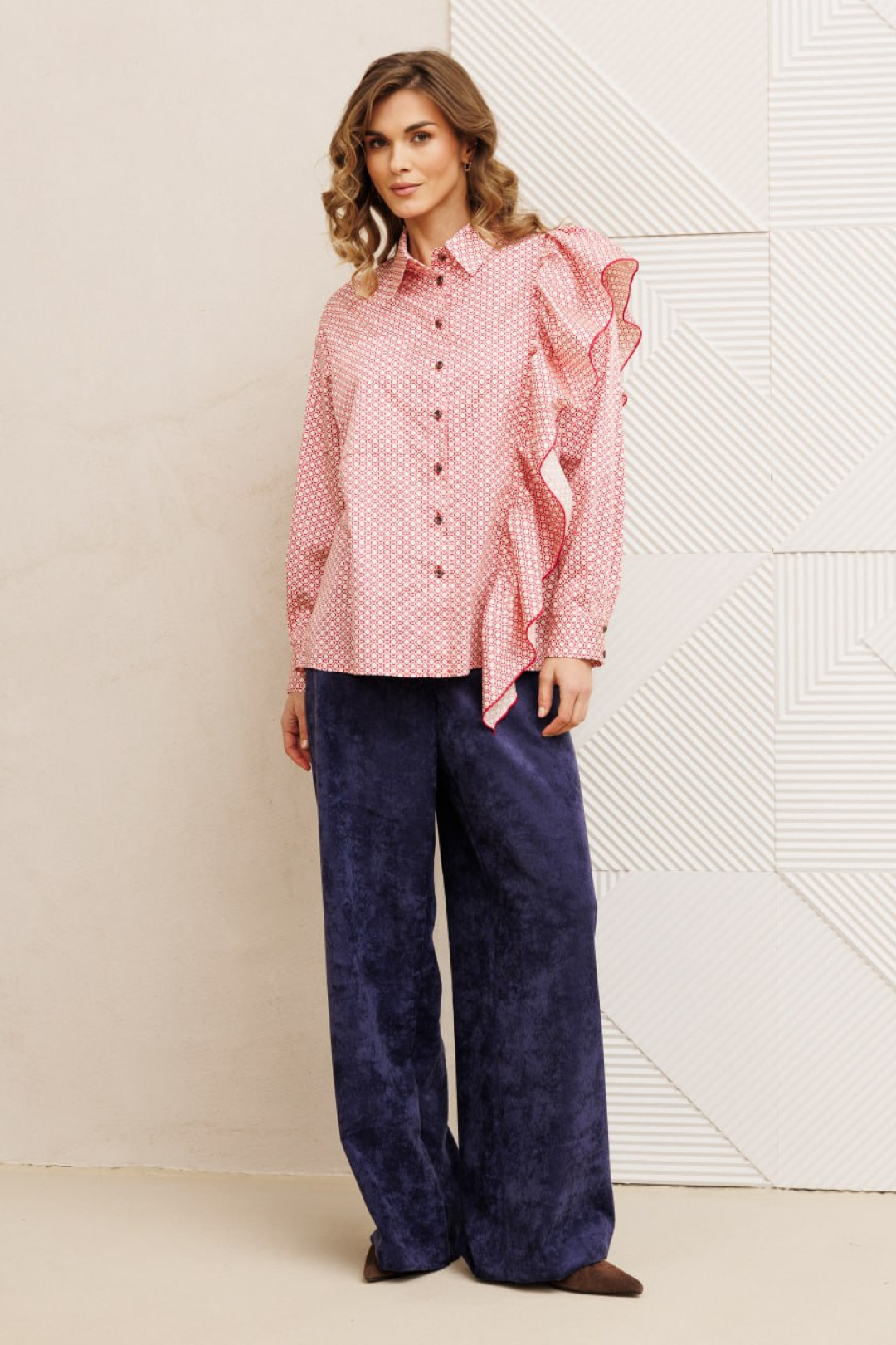 Рубашка GIZART 15317-1 бело-красный