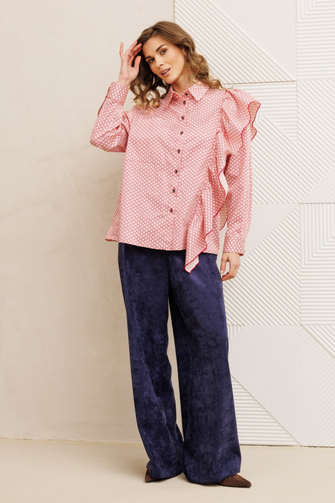 Рубашка GIZART 15317-1 бело-красный