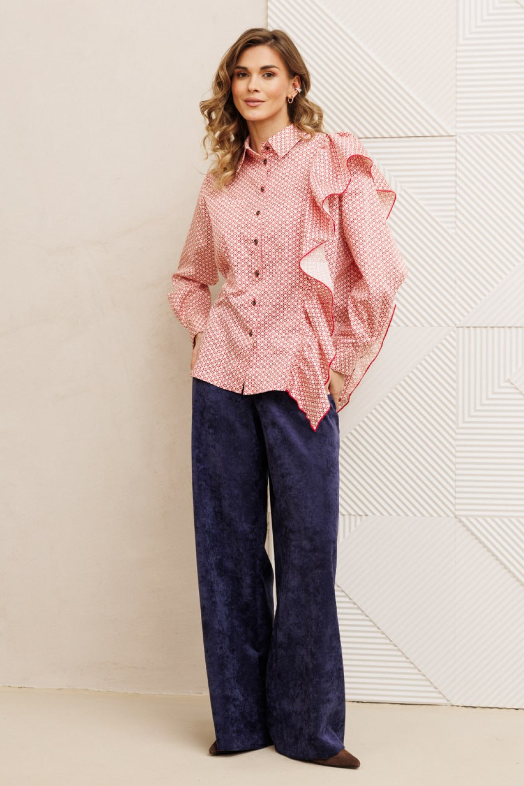 Рубашка GIZART 15317-1 бело-красный