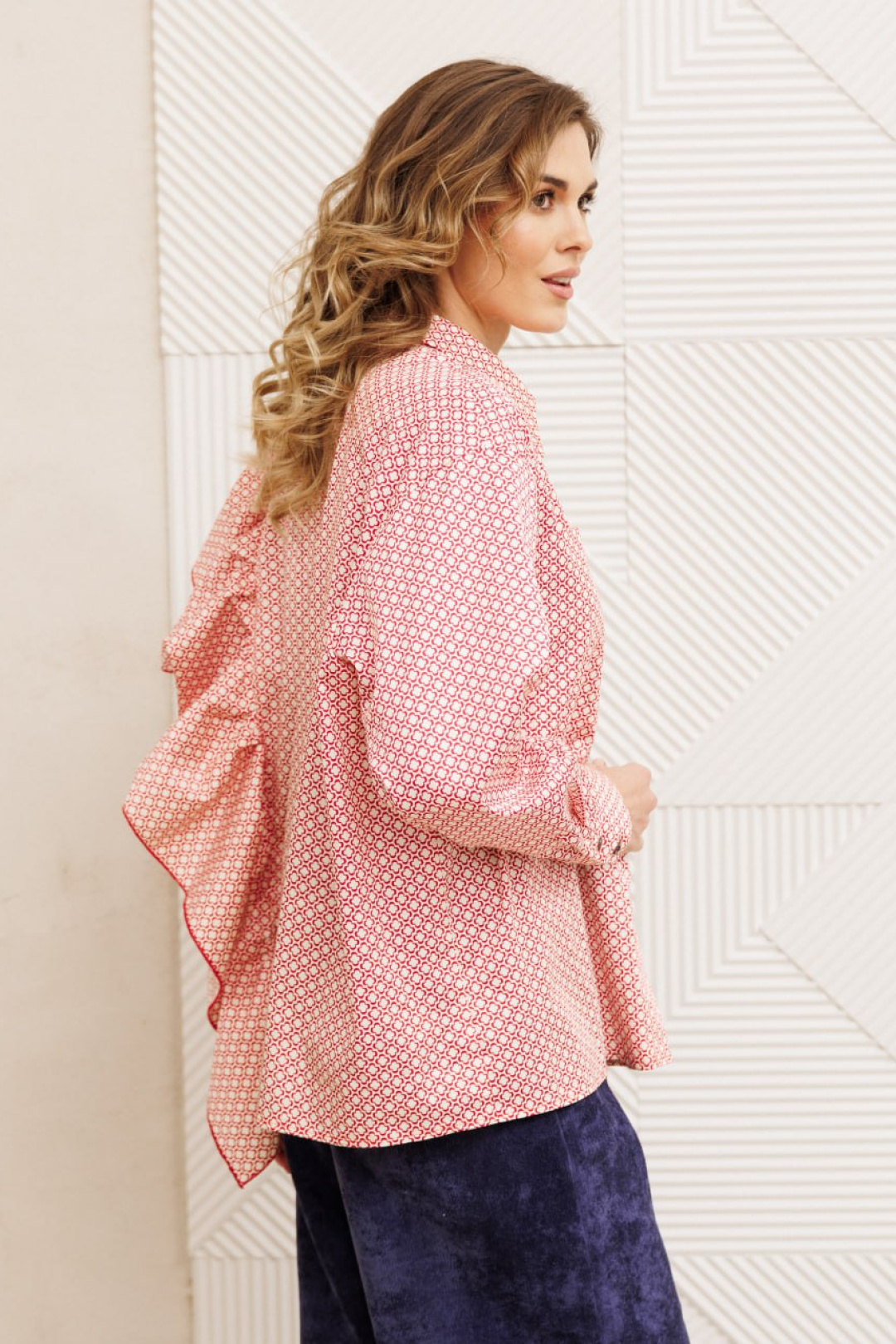 Рубашка GIZART 15317-1 бело-красный