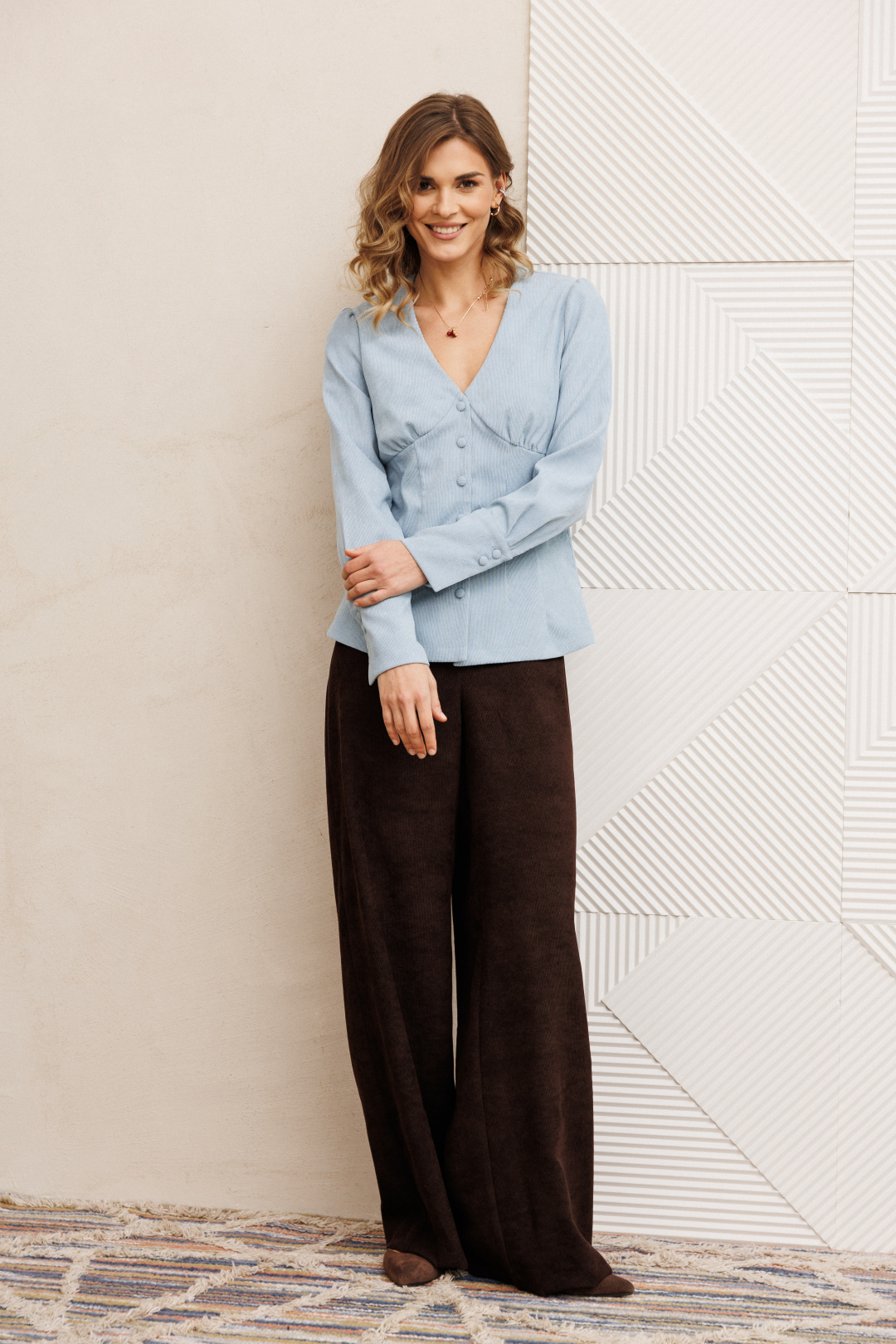 Блузка GIZART 15421 голубой - фото 5