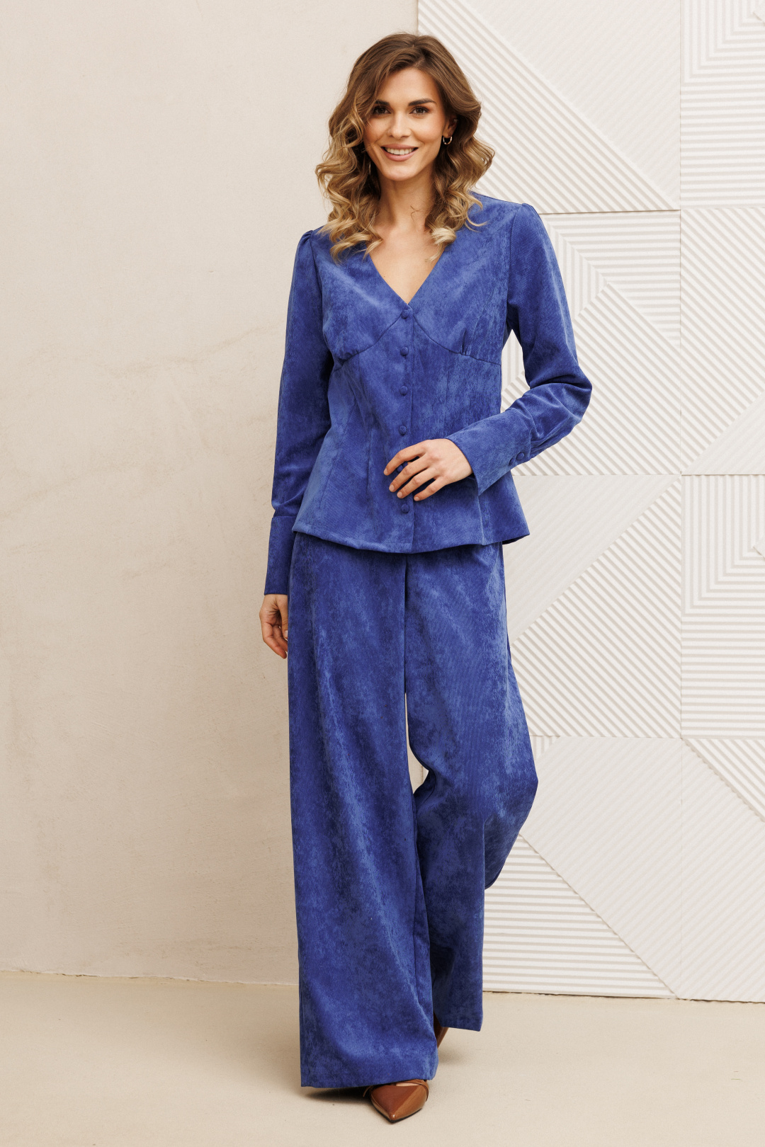 Блузка GIZART 15421 ярко-синий - фото 2