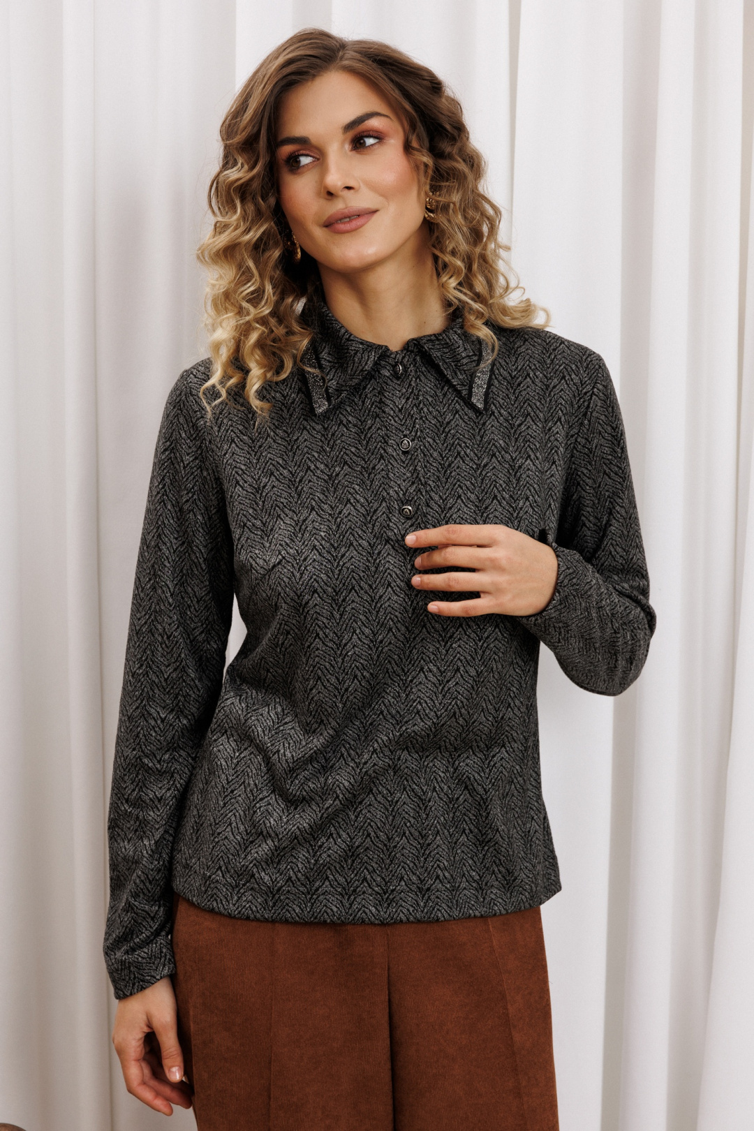 Джемпер GIZART 15422 серый тигровый