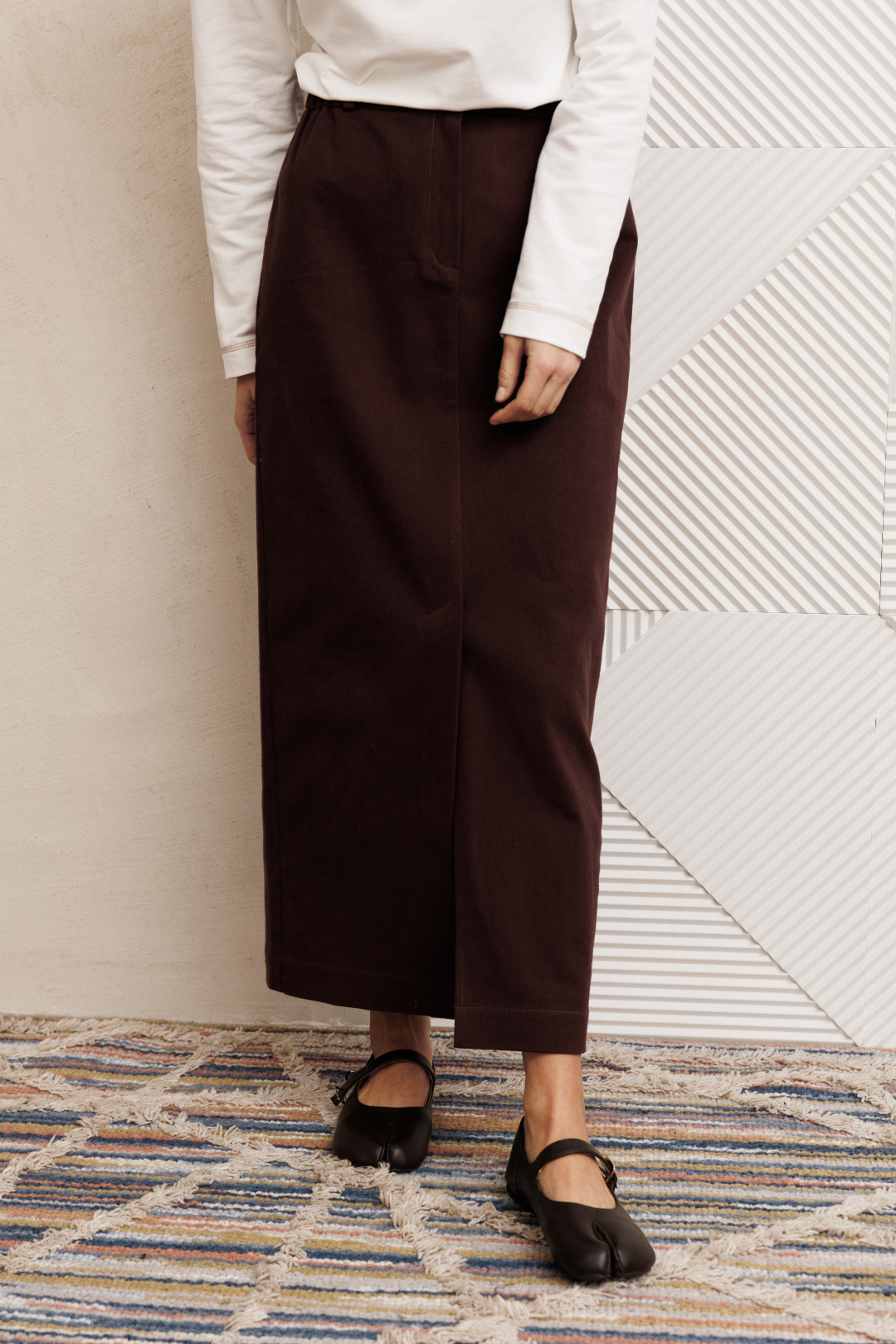 Юбка GIZART 35348-1 шоколадный джинс - фото 5