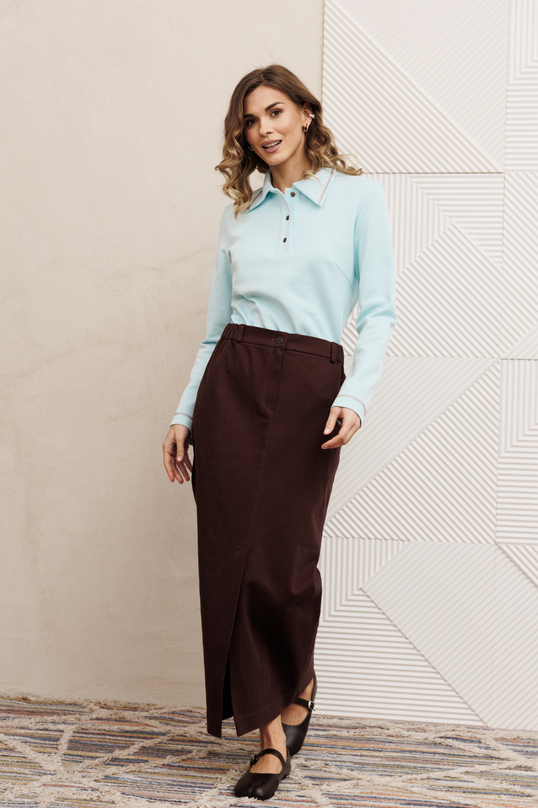 Юбка GIZART 35348-1 шоколадный джинс