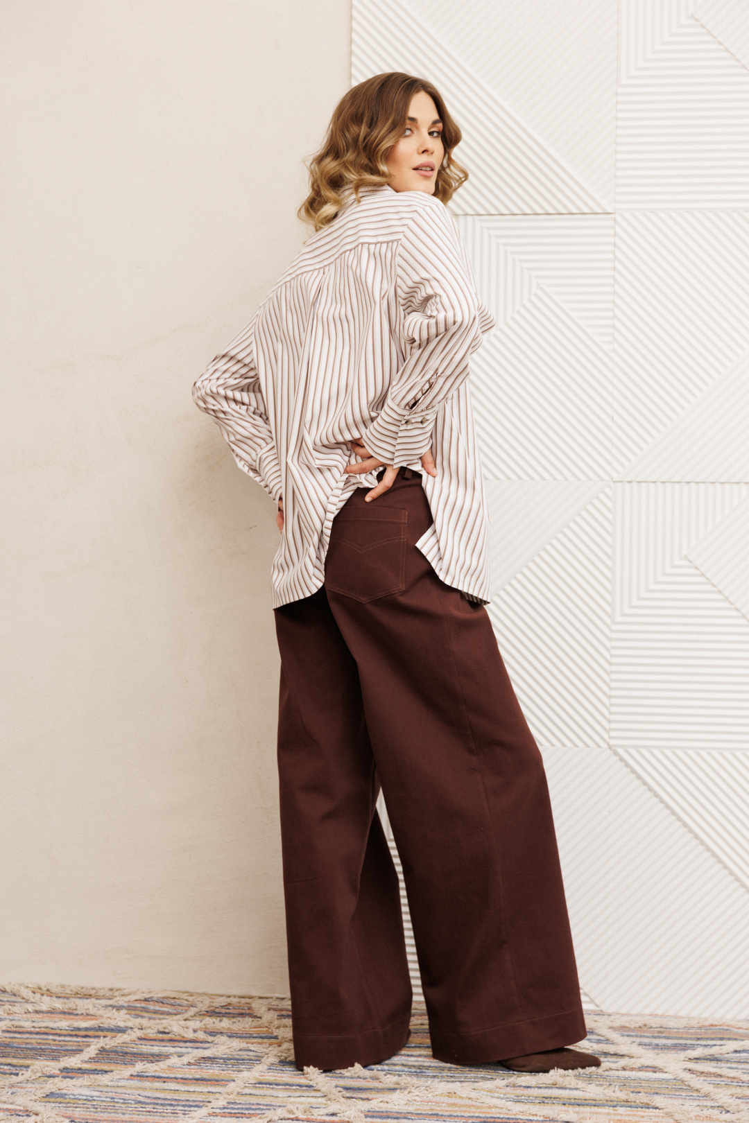 Брюки GIZART 35377 шоколадный джинс - фото 3