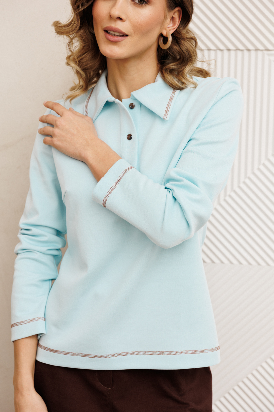 Костюм GIZART 5415 голубой + шоколадный джинс